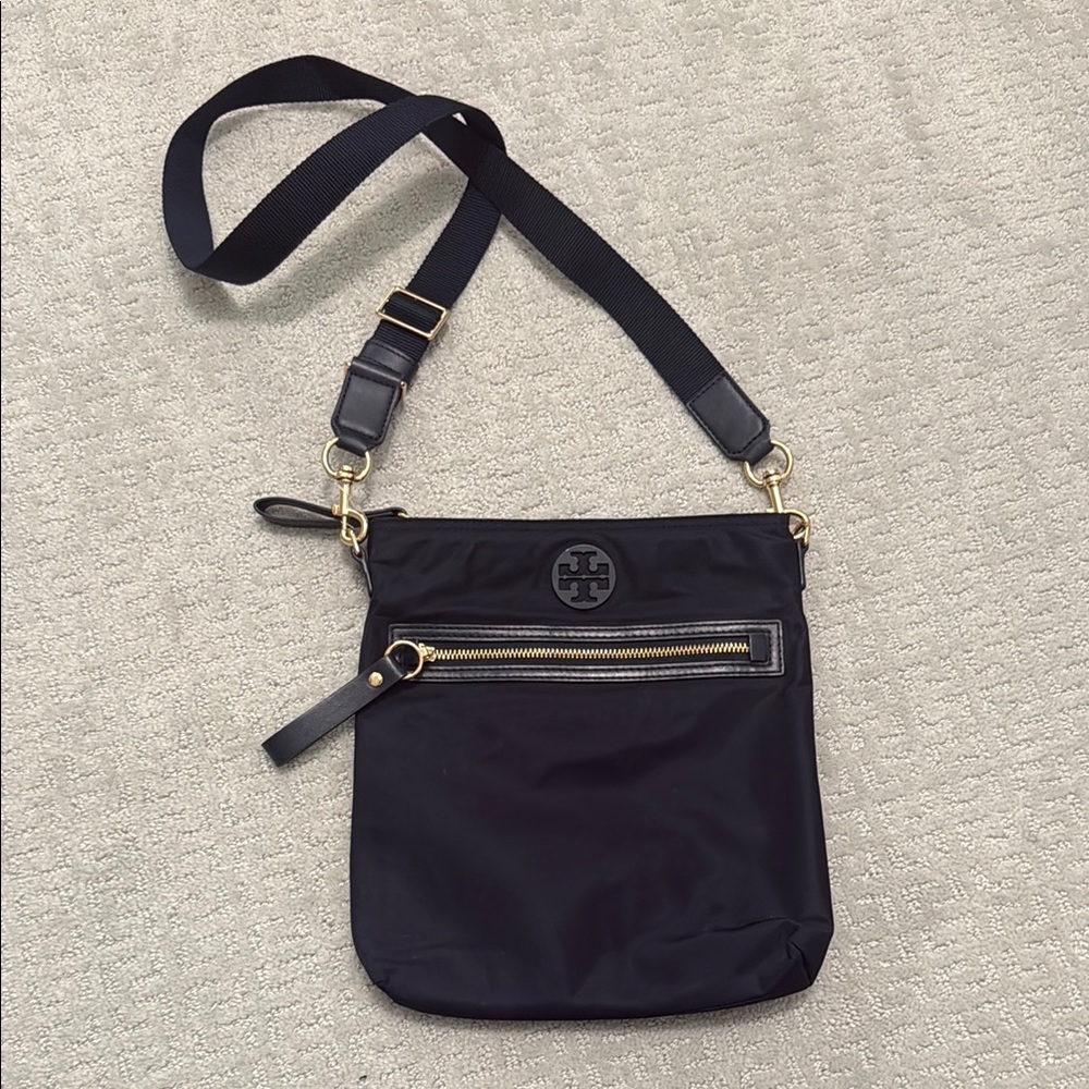 Tory Burch Navy Nylon Messenger Bag